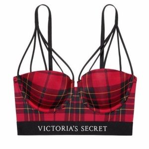 Victoria's Secret VSX Balmain Plaid Longline Bra